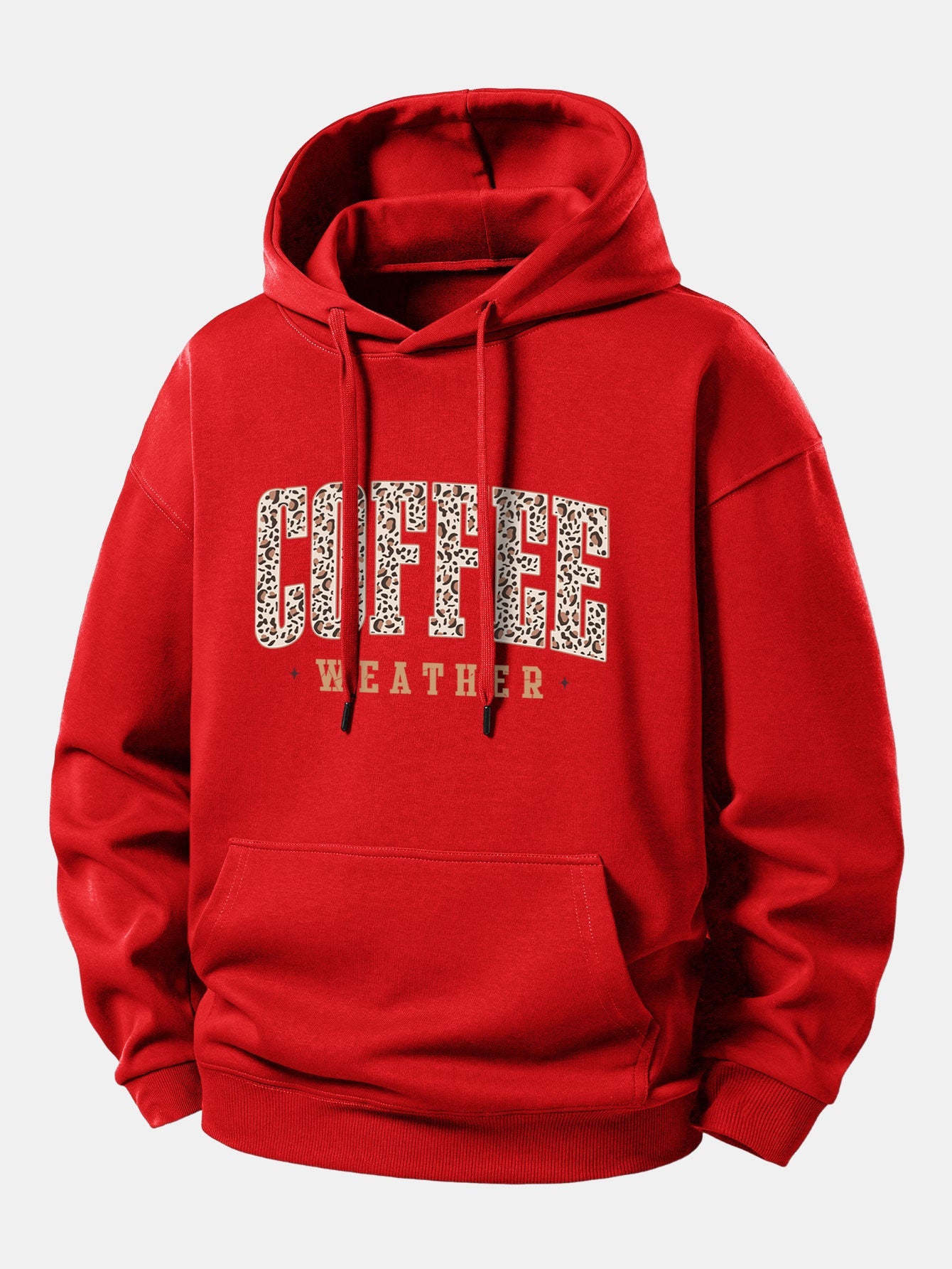 Leopard Coffee Weather Print Relax Fit Hoodie
