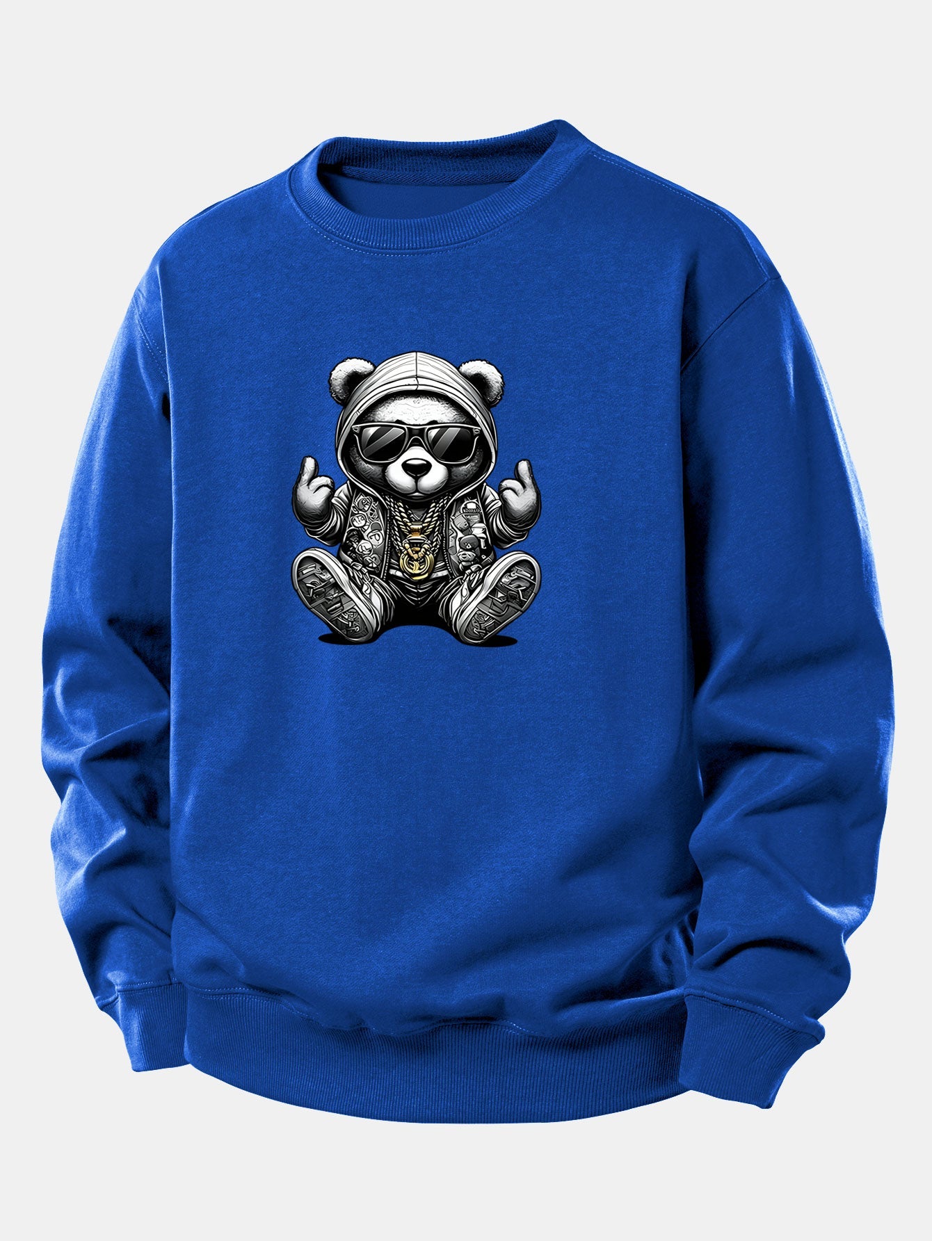 Hip Hop Bear Print Relax Fit Sweatshirt
