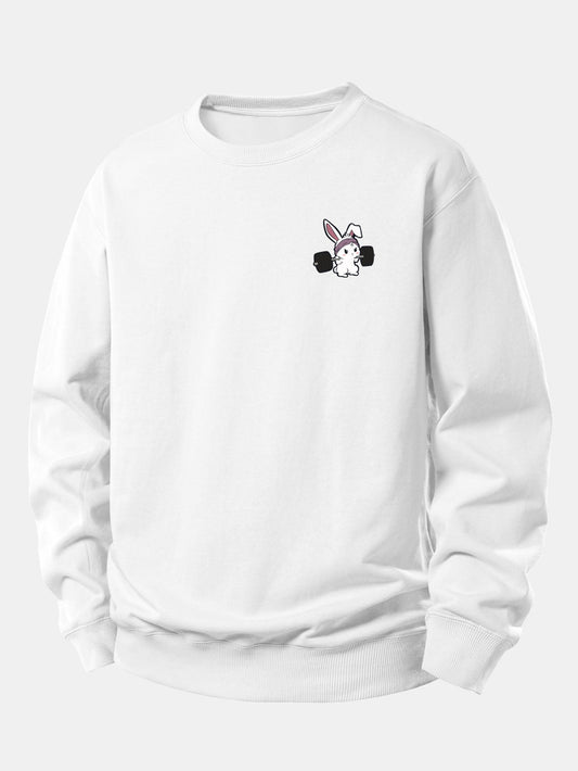 Fitness Rabbit Print Relax Fit Sweatshirt