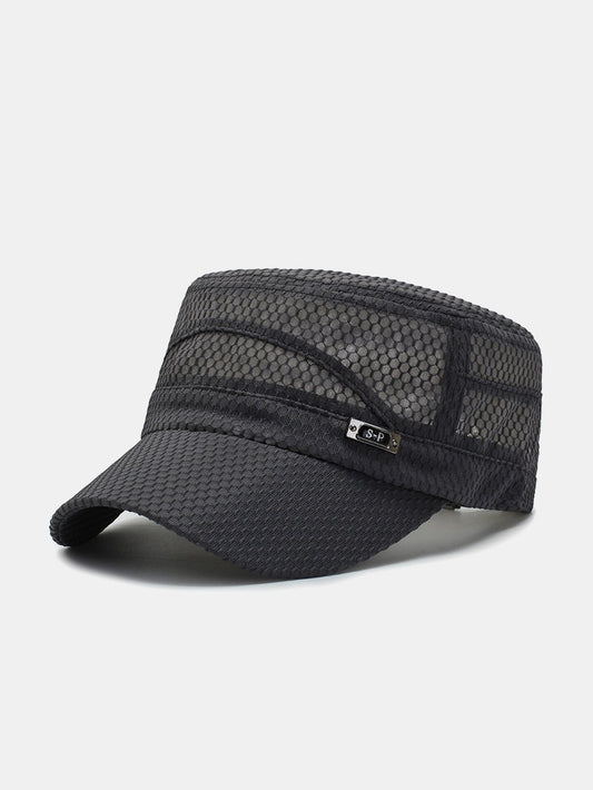 Summer Flat Cap Breathable Mesh Sun Hat For Outdoor Casual Wear