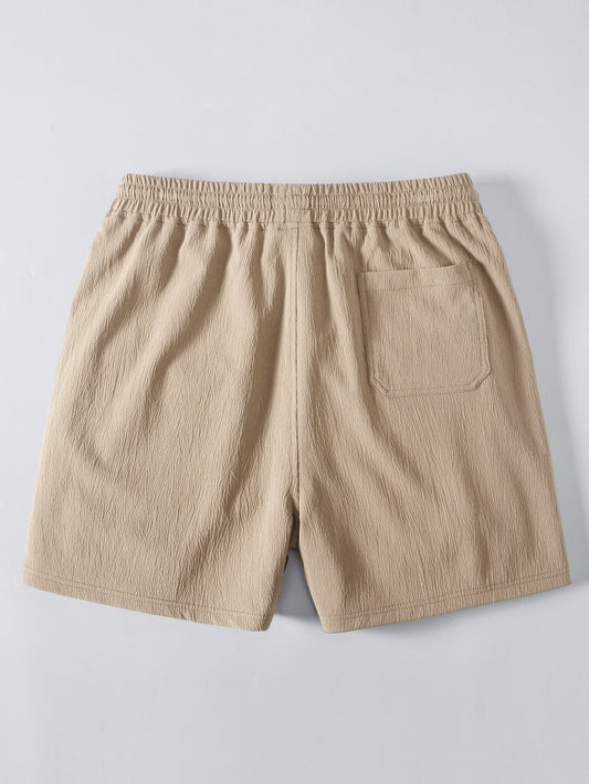 Crinkle Textured Drawstring 5" Shorts