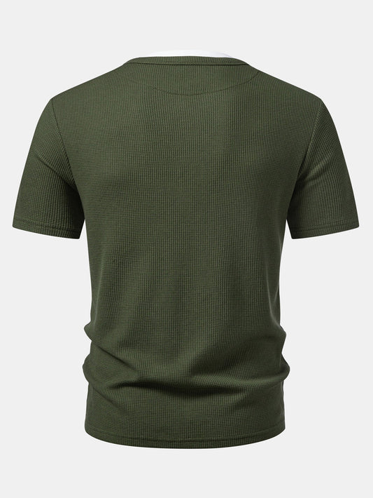 2 In 1 Waffle Henley Shirt
