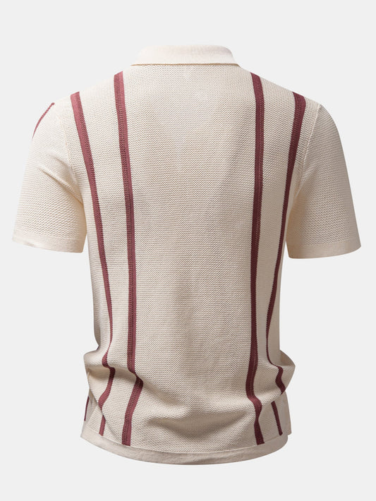 Stripe Crochet Button Up Shirt
