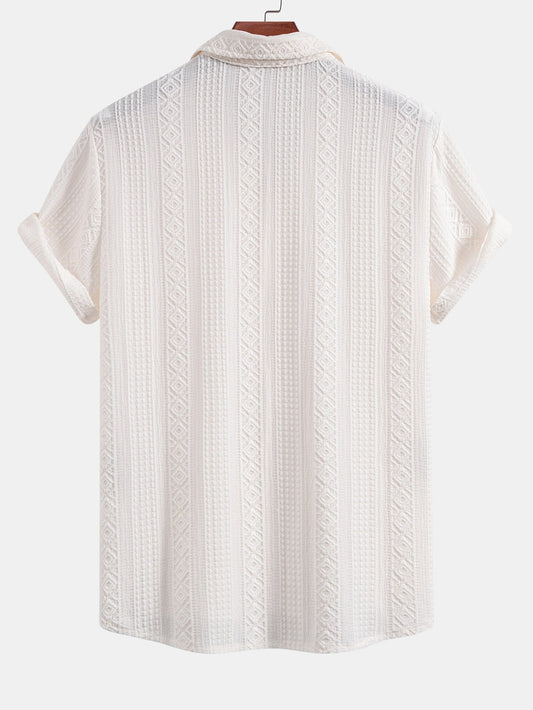 Geometric Jacquard Button Up Shirt