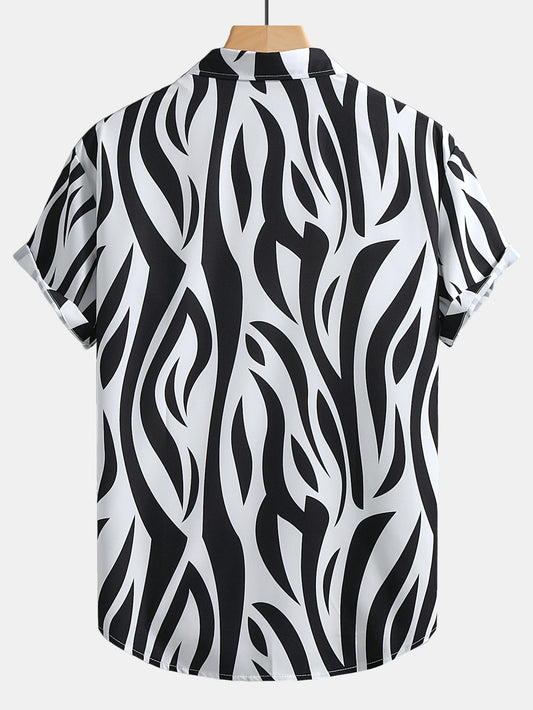 Abstract Print Button Up Shirt