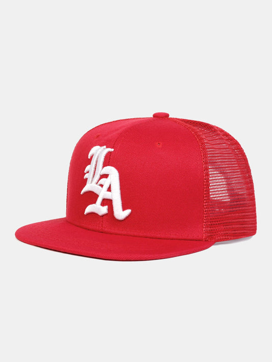 Adjustable Truck Driver Hat With LA Letter Embroidery