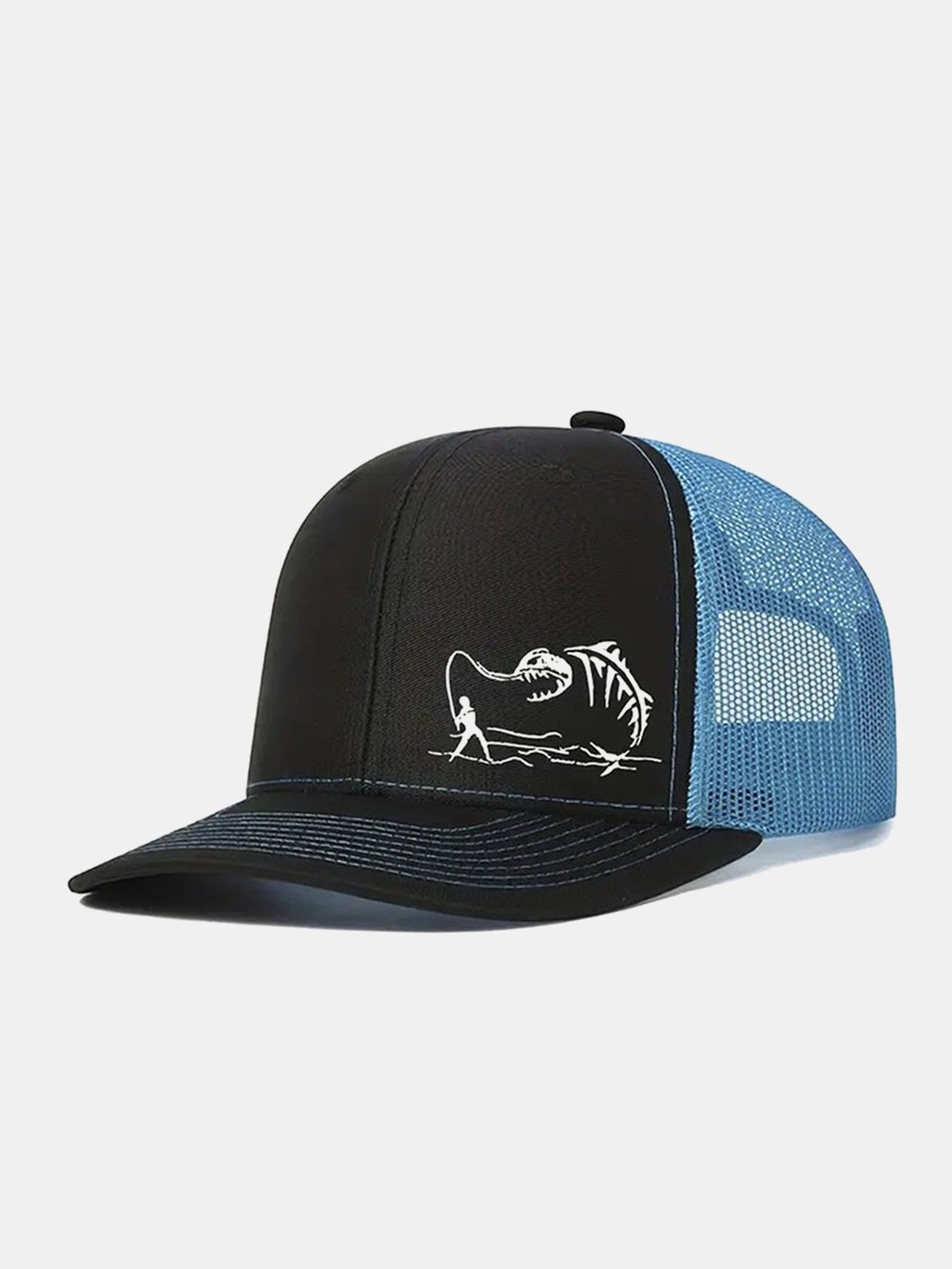 Printed Fishing Mesh Baseball Cap Suitable For Outdoor Vacations Camping