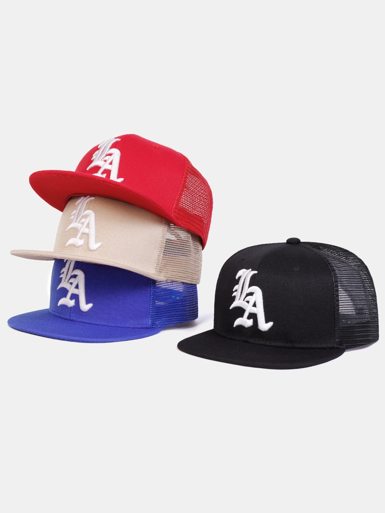 Adjustable Truck Driver Hat With LA Letter Embroidery