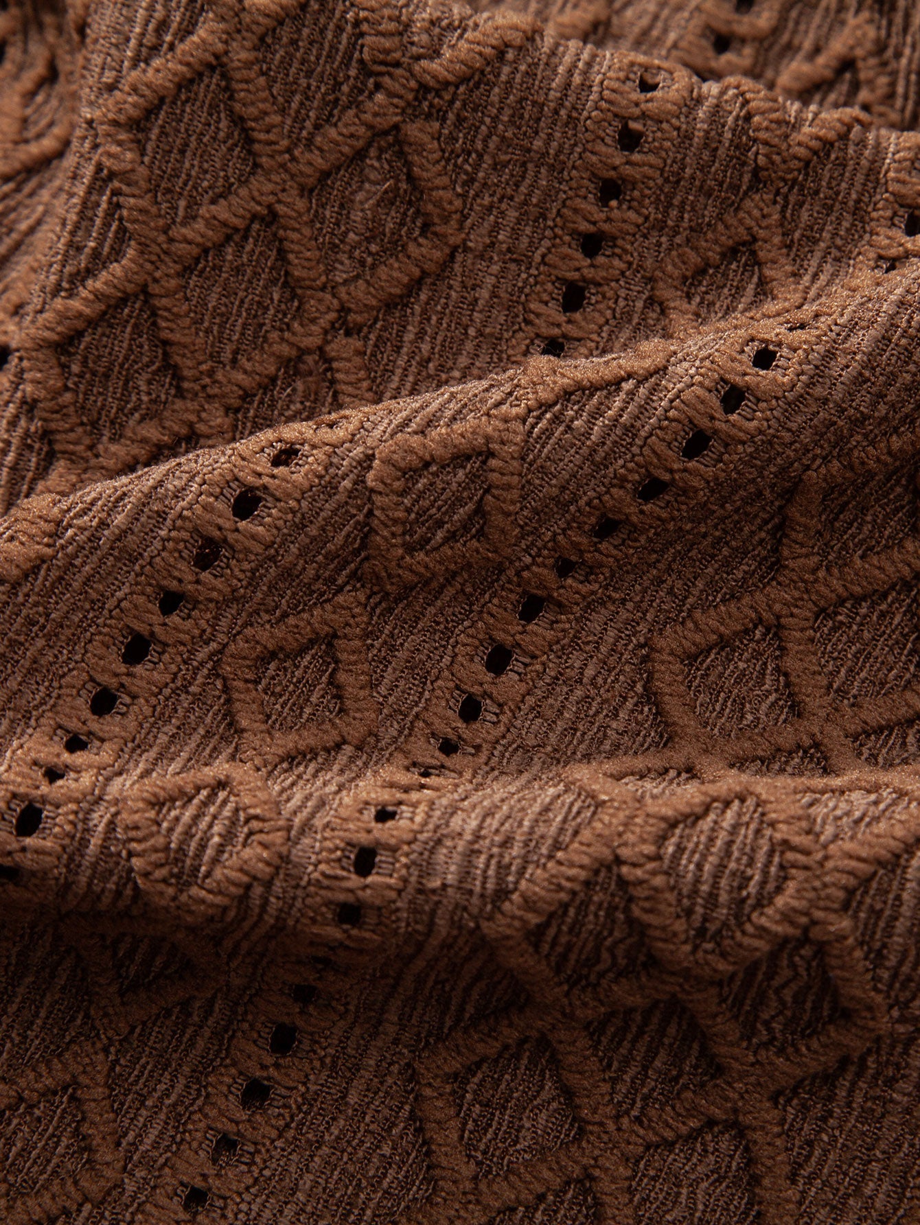Geometry Rhombus Jacquard Button Up Shirt & Crinkle Textured Drawstring 5" Shorts