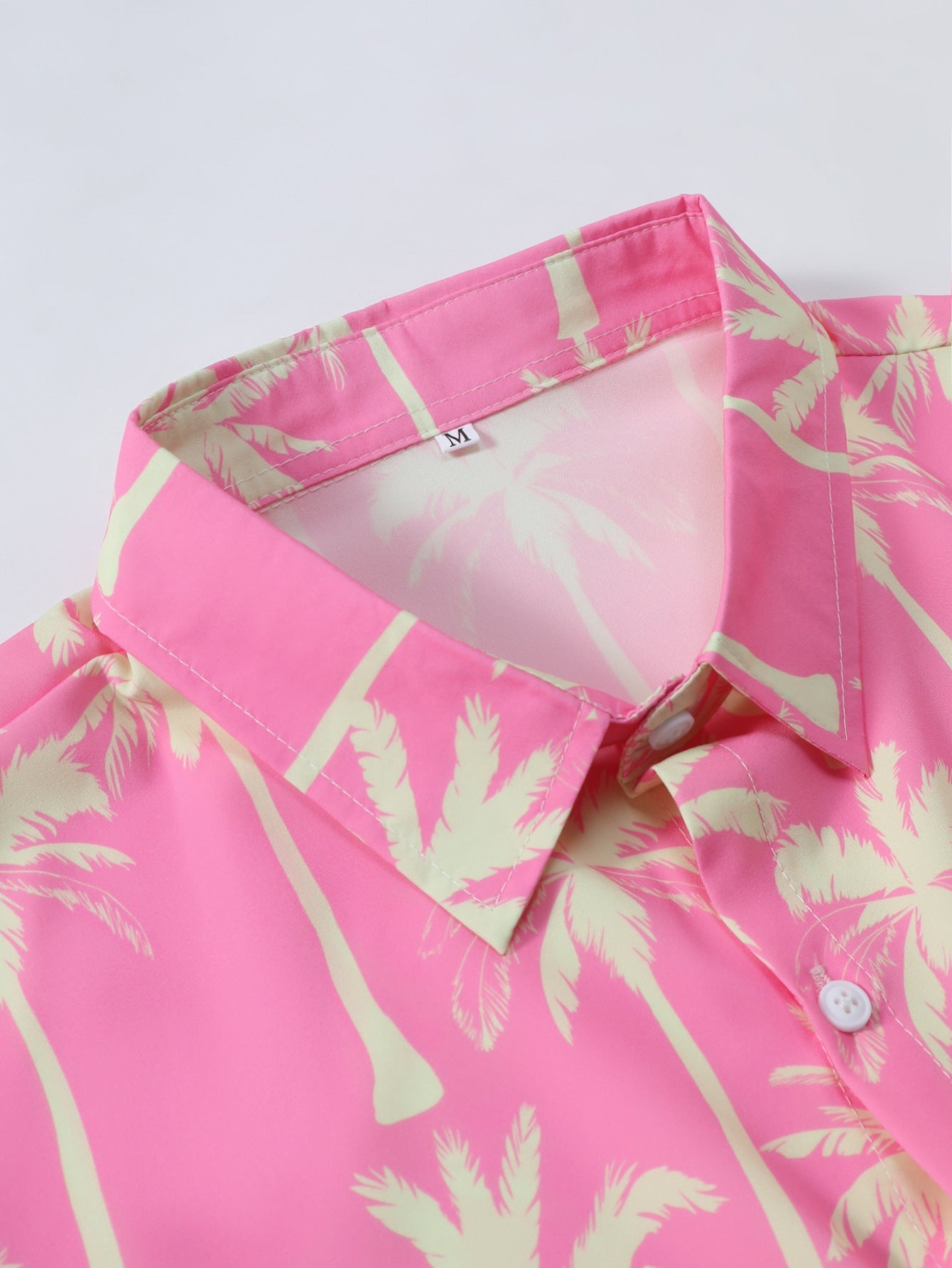 Palm Tree Print Button Up Shirt