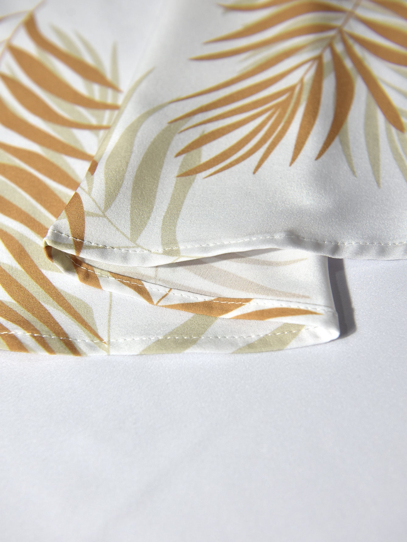 Leaf Print Button Up Shirt & Swim Shorts