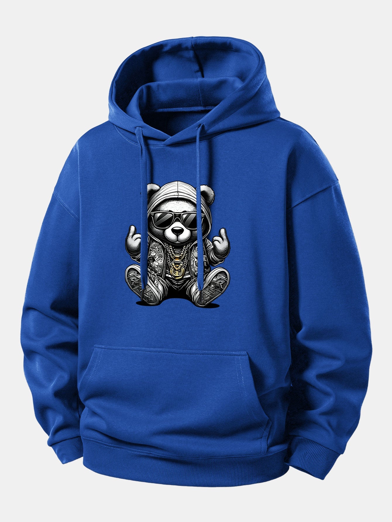 Hip Hop Bear Print Relax Fit Hoodie