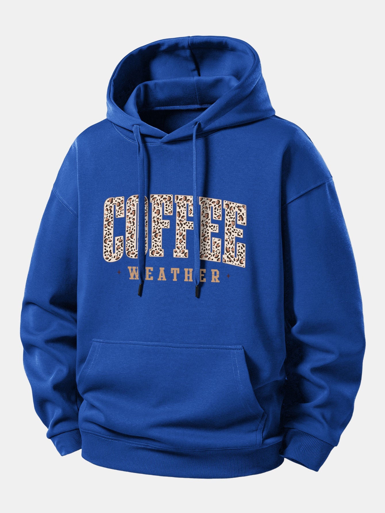 Leopard Coffee Weather Print Relax Fit Hoodie