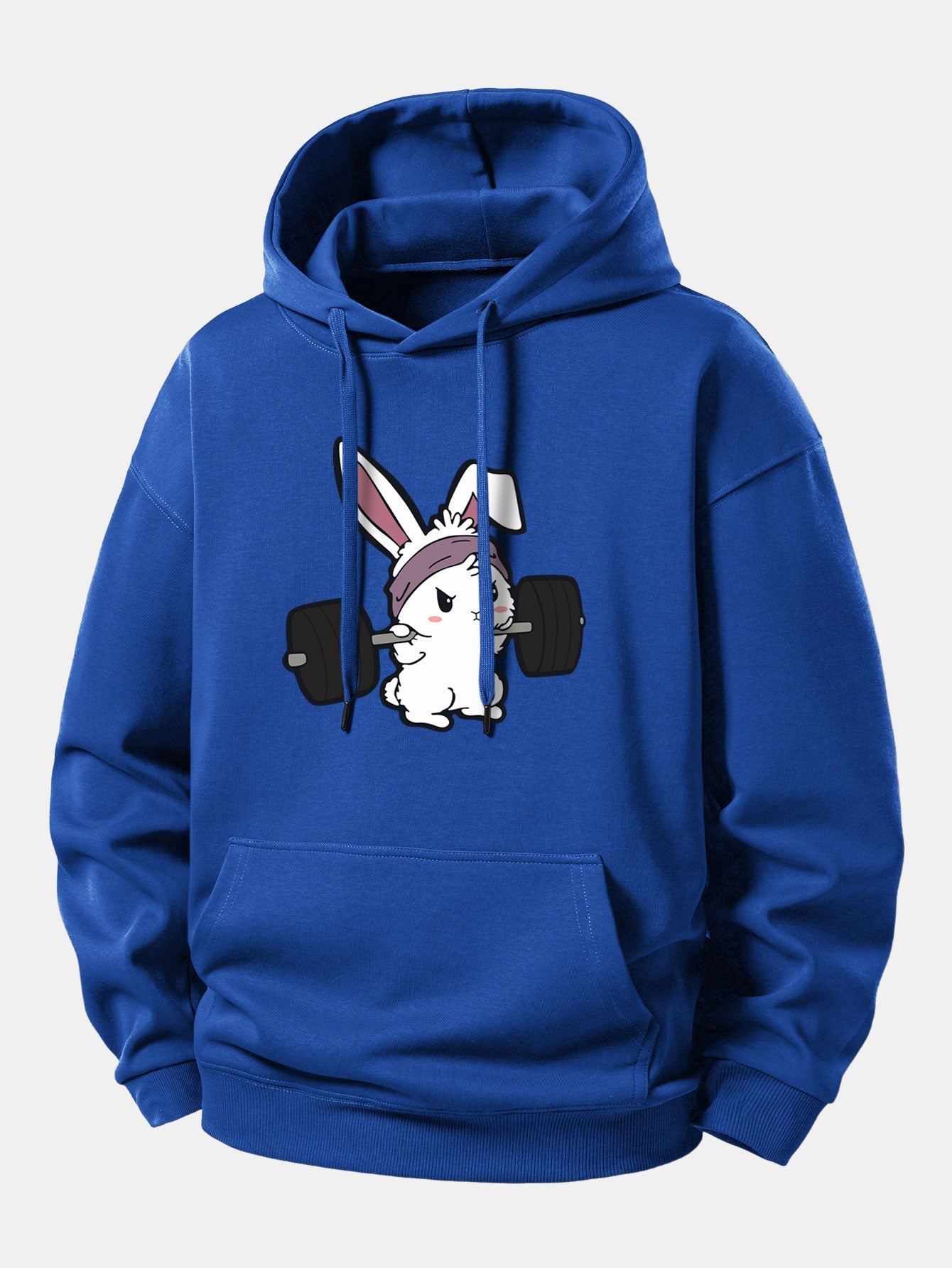 Fitness Rabbit Print Relax Fit Hoodie
