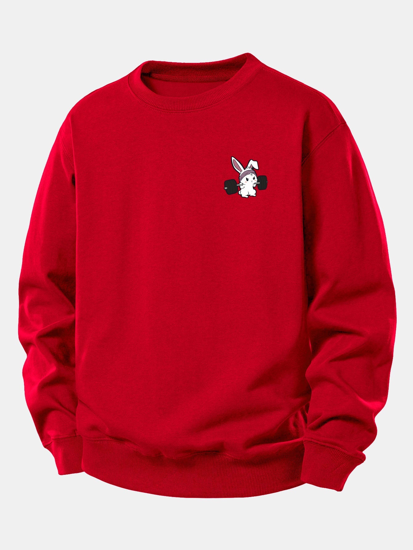Fitness Rabbit Print Relax Fit Sweatshirt