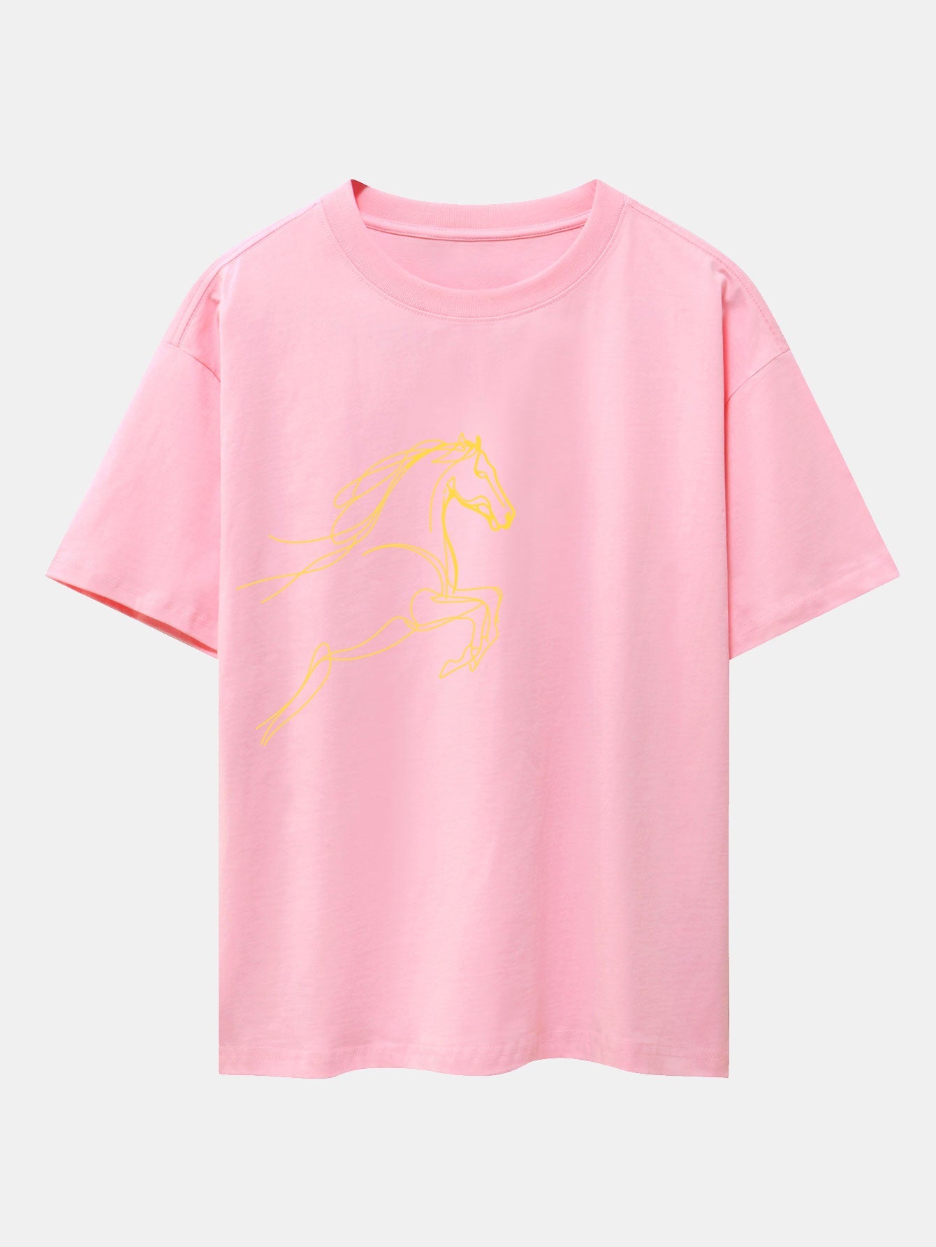 Relax Fit Year of the Horse Print Cotton T-Shirt