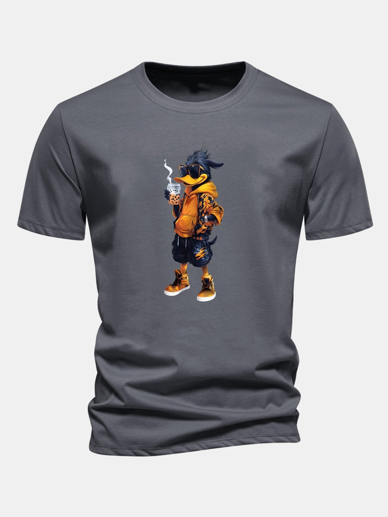 Regular Fit Carton Duck Print Cotton T-Shirt