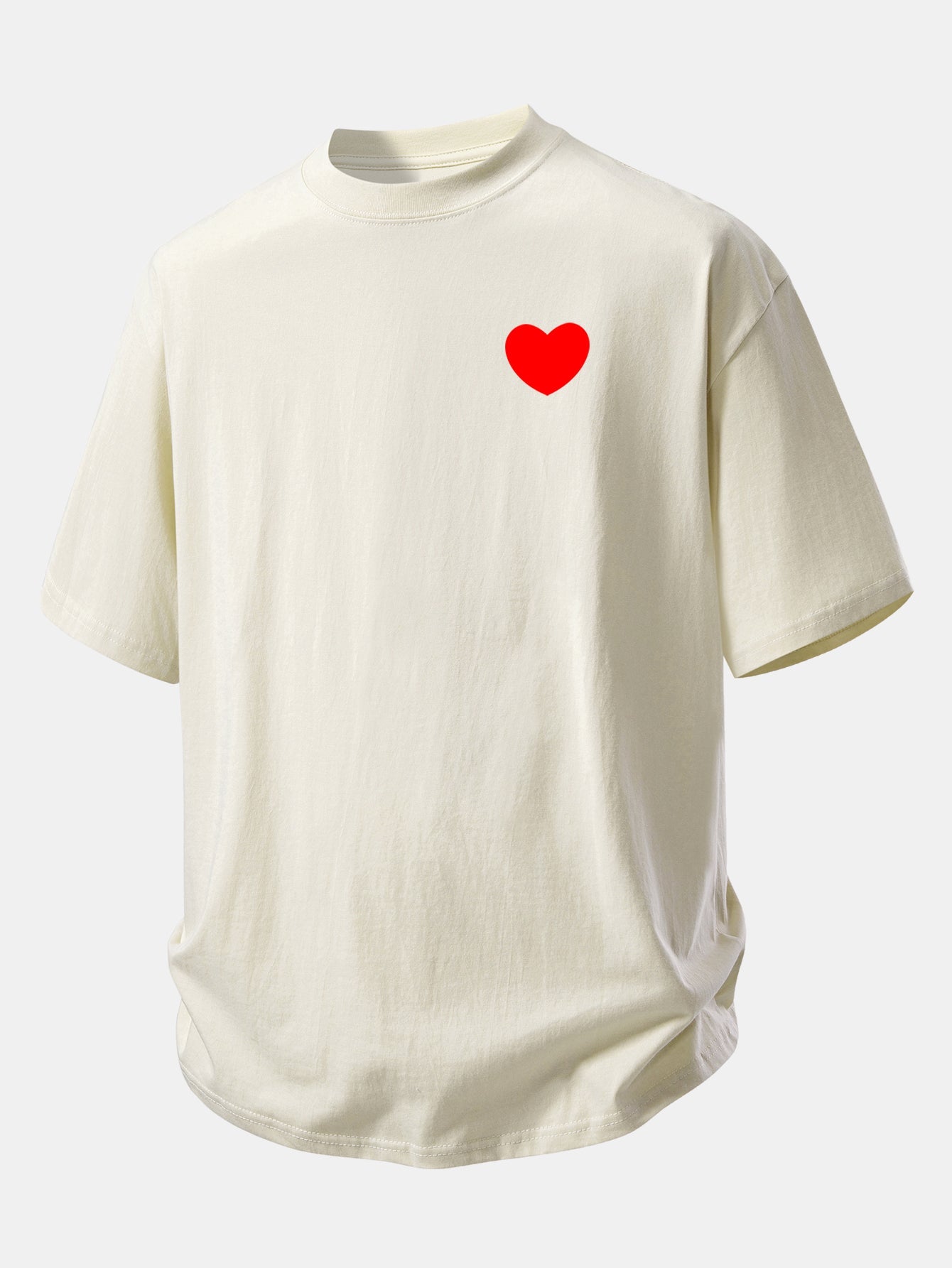Relax Fit Heart Print Cotton T-Shirt