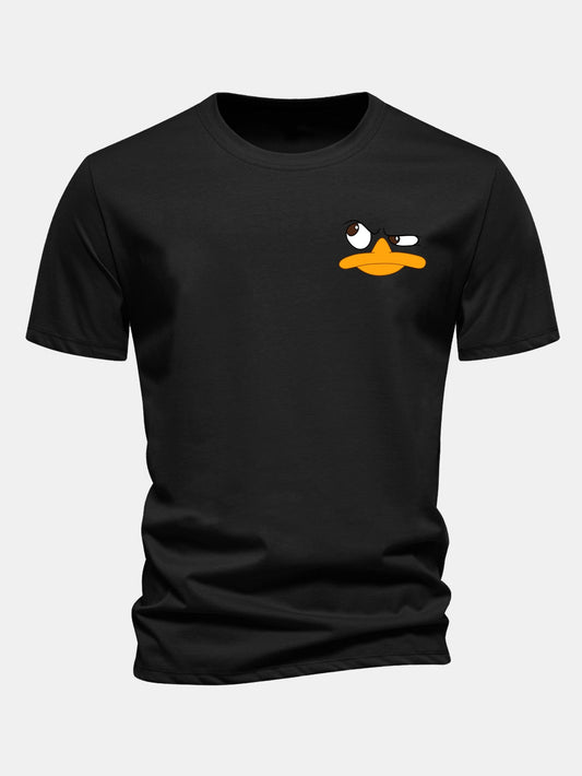 Regular Fit Duck Print Cotton T-Shirt
