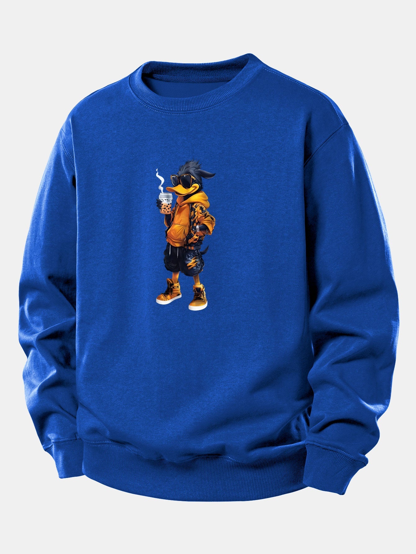 Cartoon Duck Print Relax Fit Sweatshirt