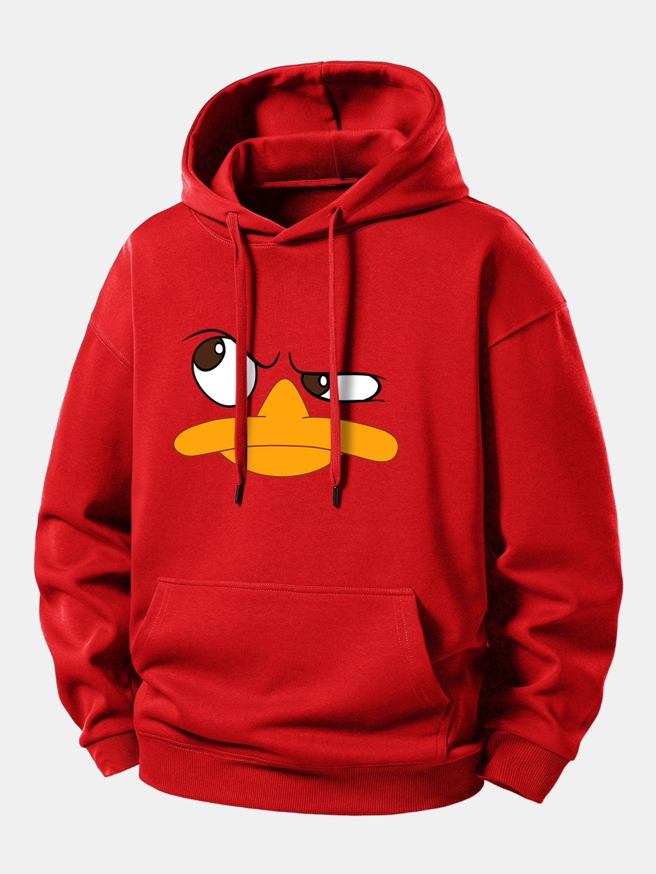 Emoji Duck Print Relax Fit Hoodie