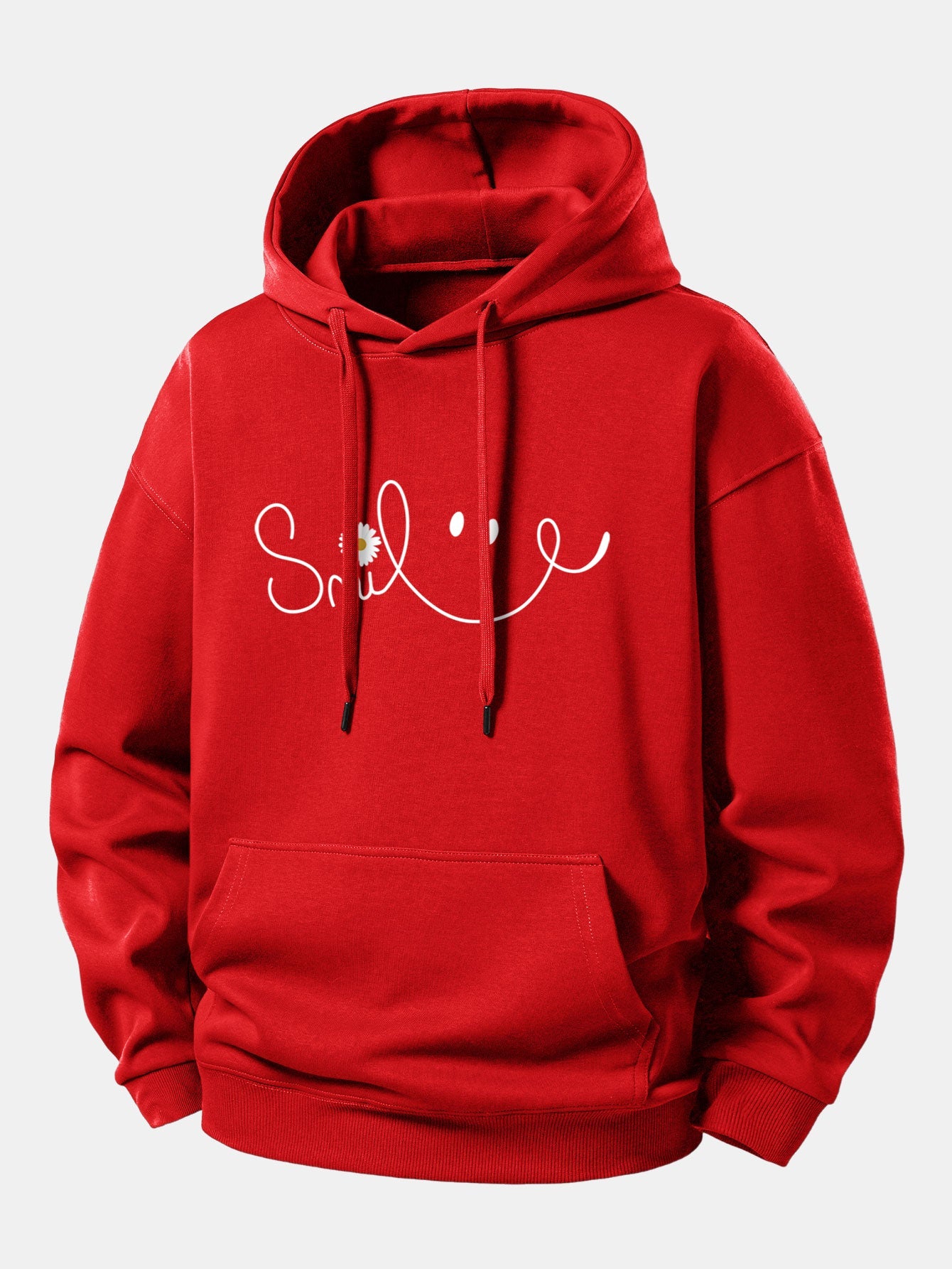 Smiley Face Print Relax Fit Hoodie