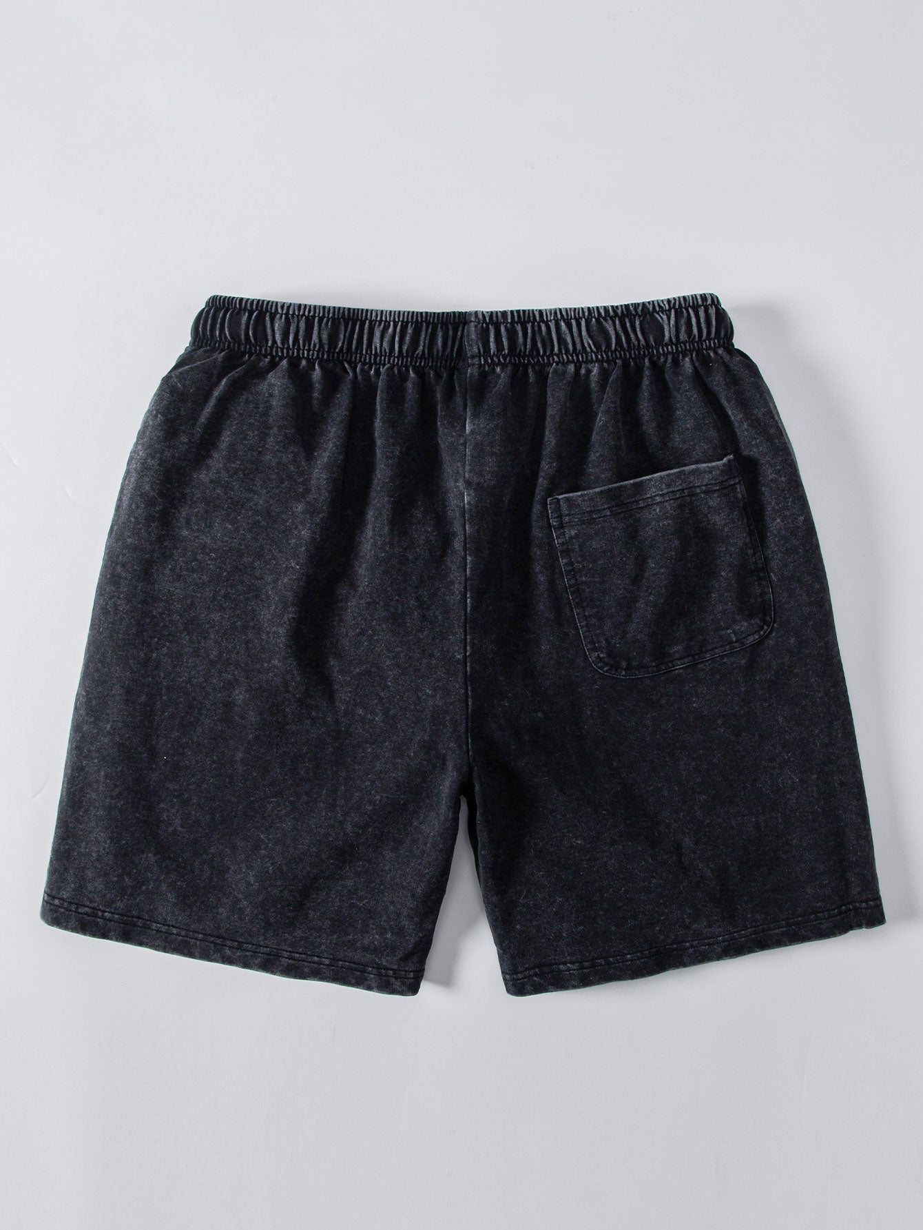Washed Distressed Drawstring Shorts