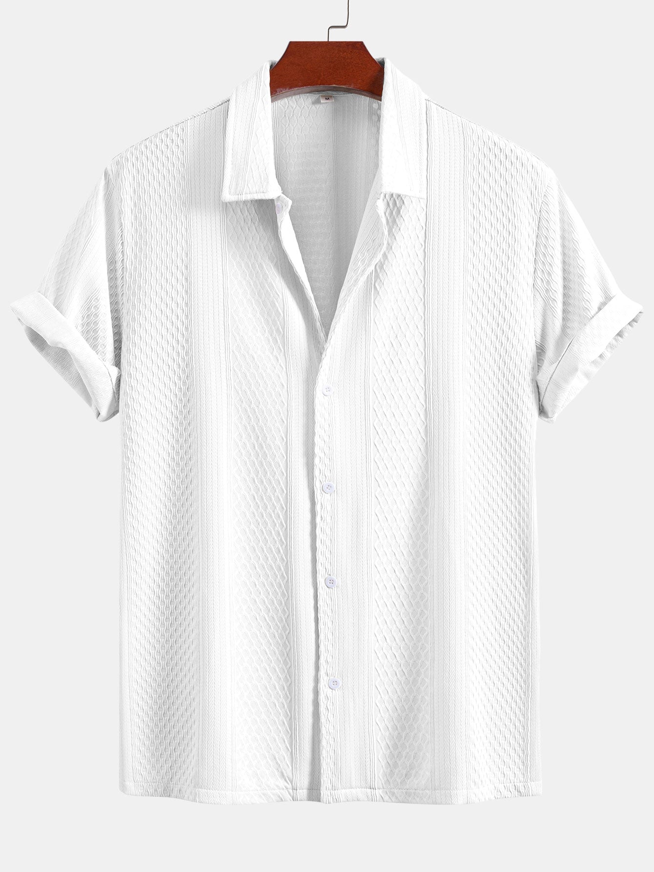 Geometric Jacquard Button Up Shirt