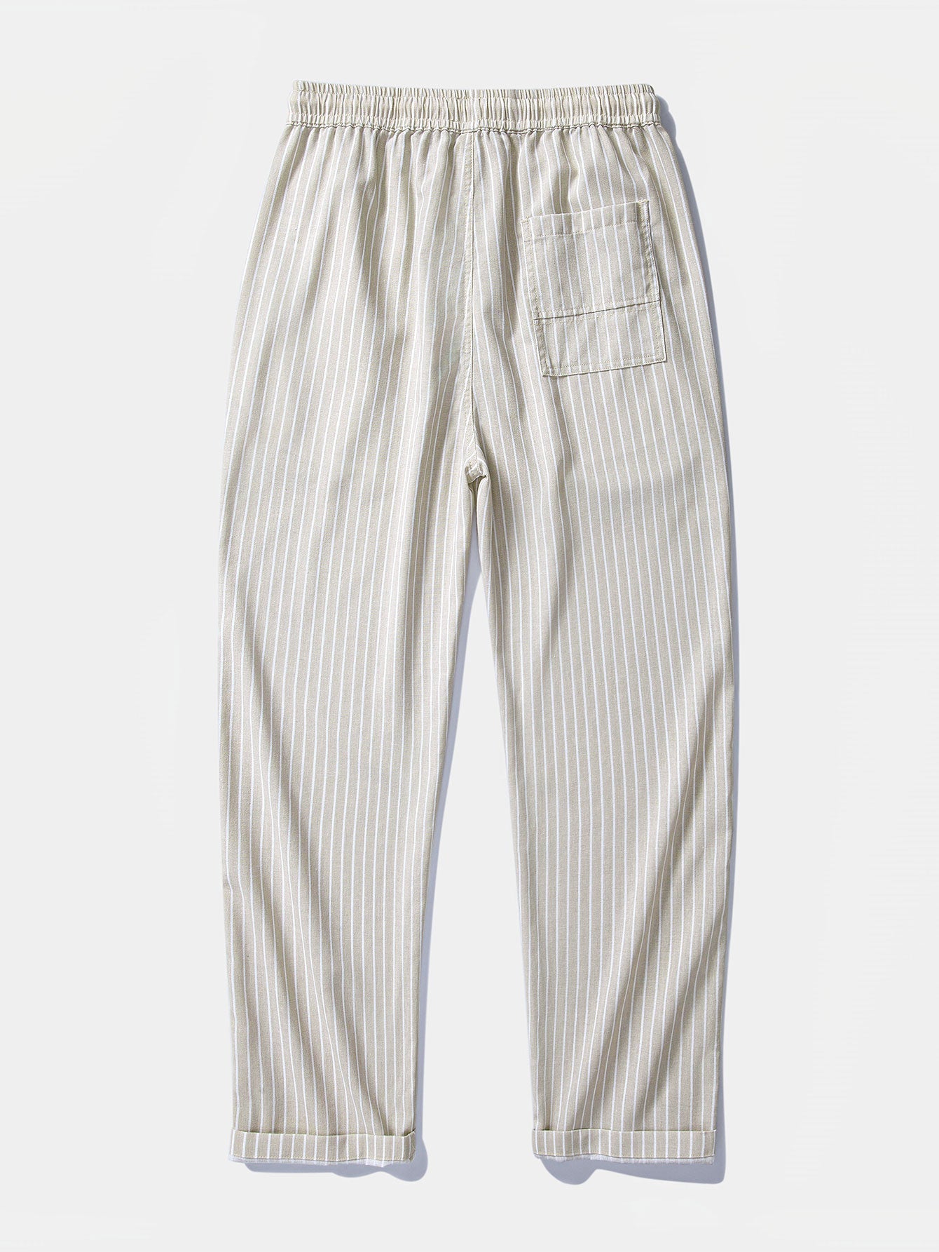 Stripe Straight Leg Linen Pants