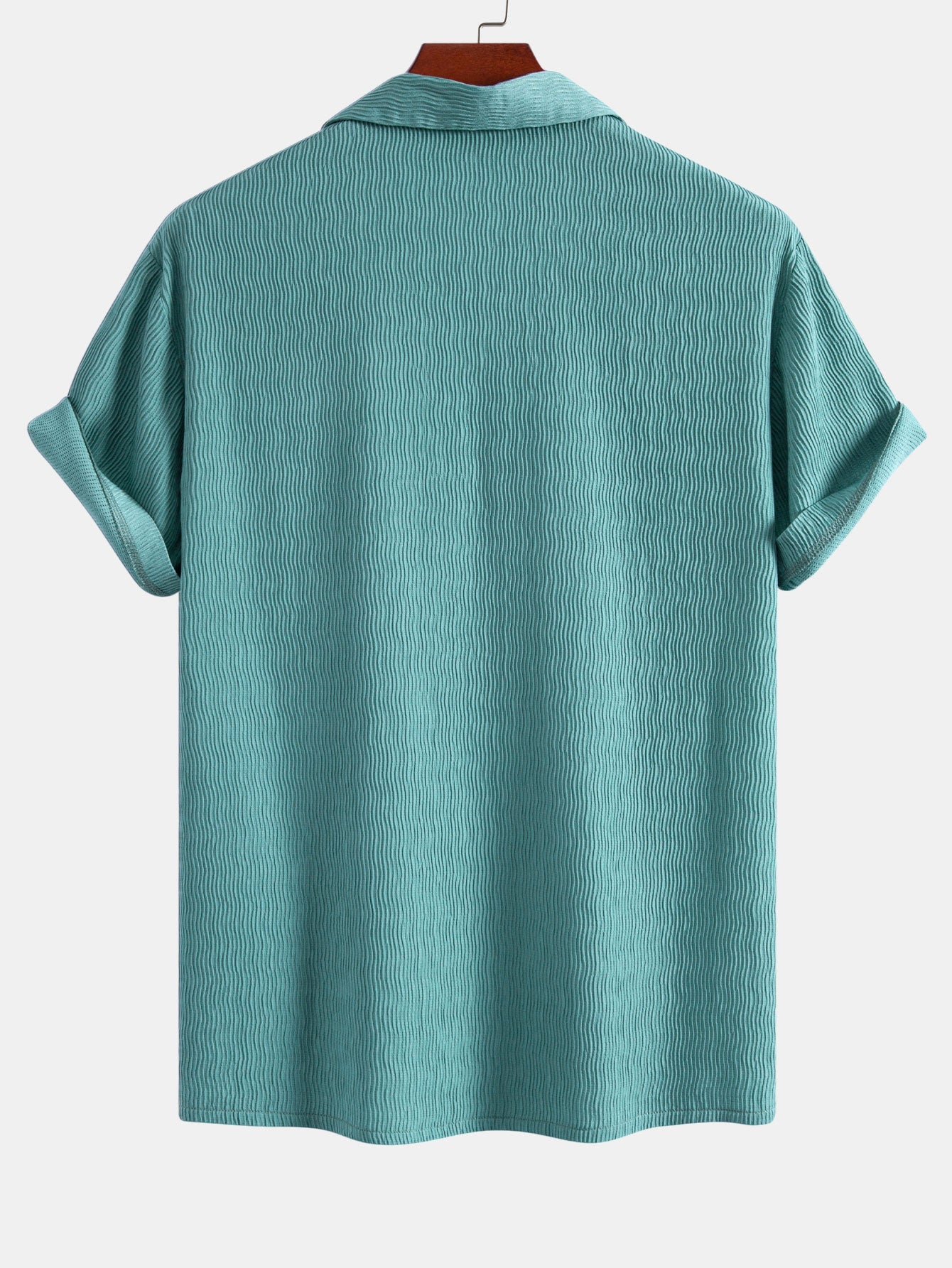Textured Seersucker Short Sleeve Shirt & Drawstring Shorts Set