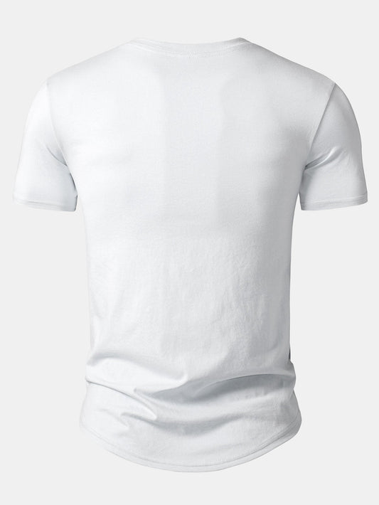 Basic Cotton Arc Hem T-Shirt