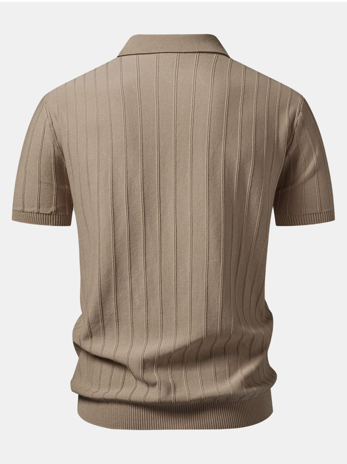 Stripe Johnny Collar Knit Polo