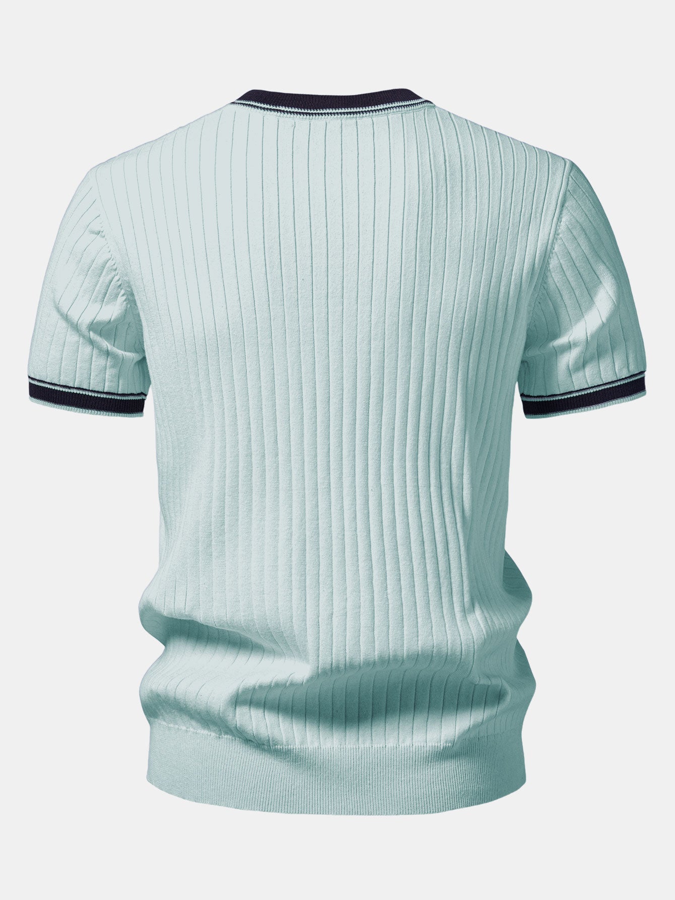 Contrast Trim Crew Neck Knit T-Shirt