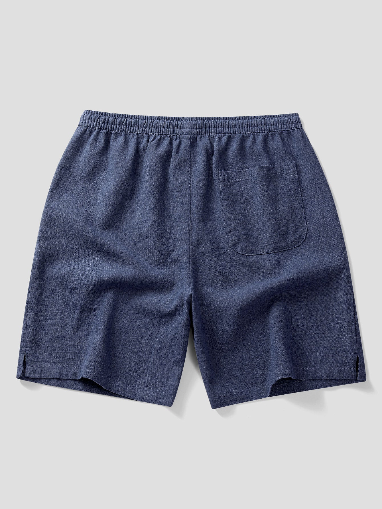 Linen Cotton Blend Drawstring Shorts