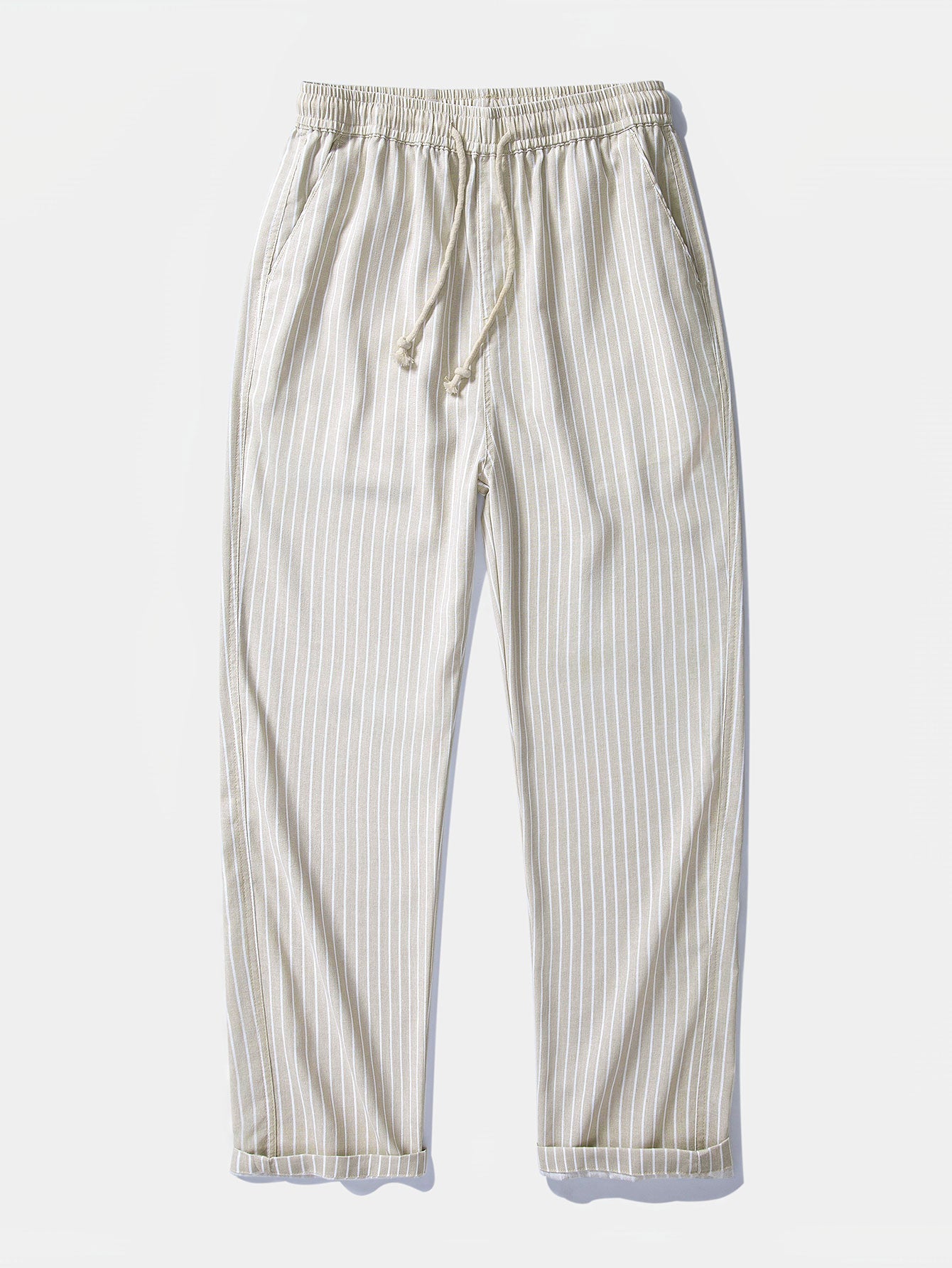 Stripe Straight Leg Linen Pants