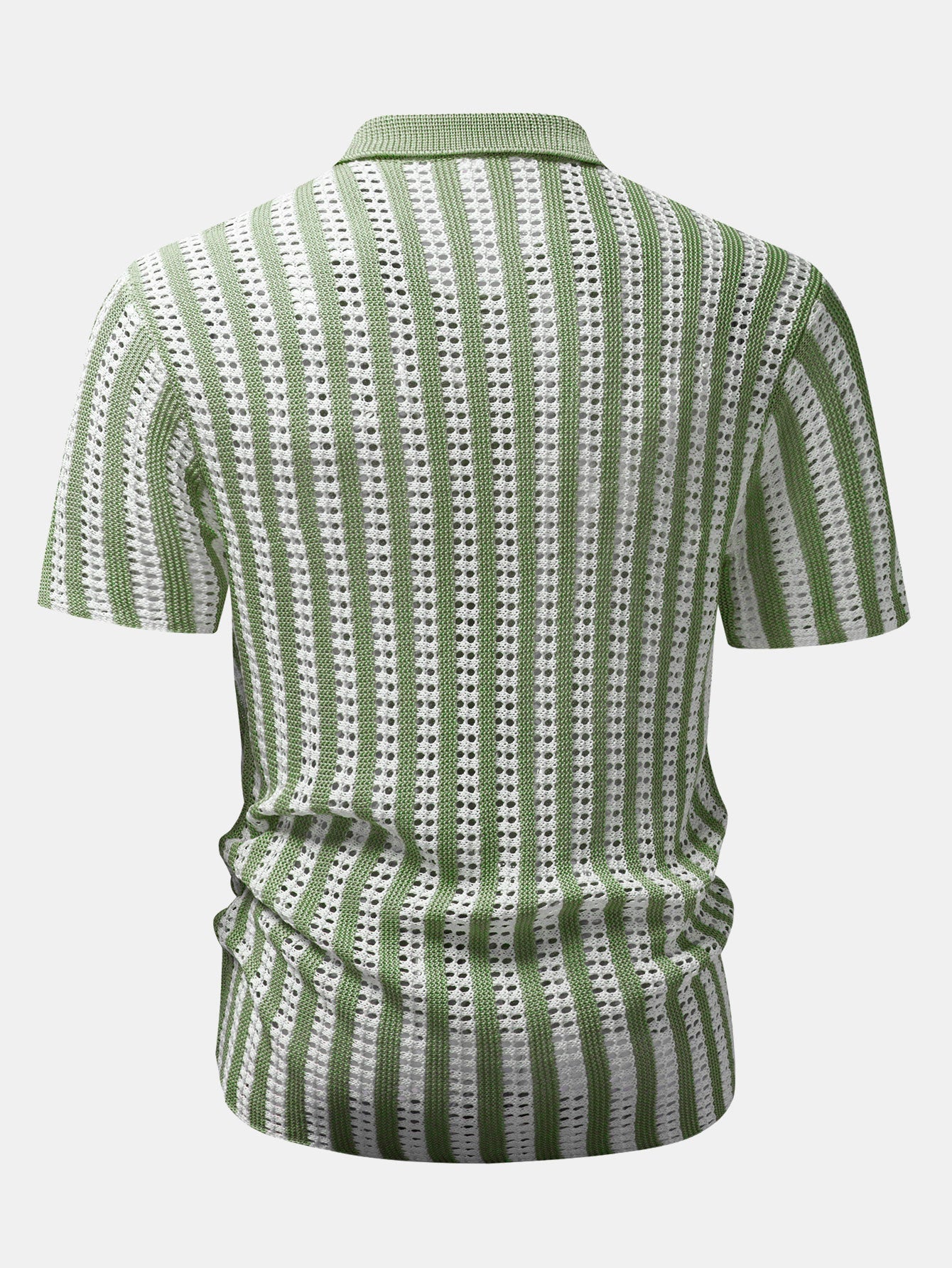 Striped Crochet Button Up Shirt