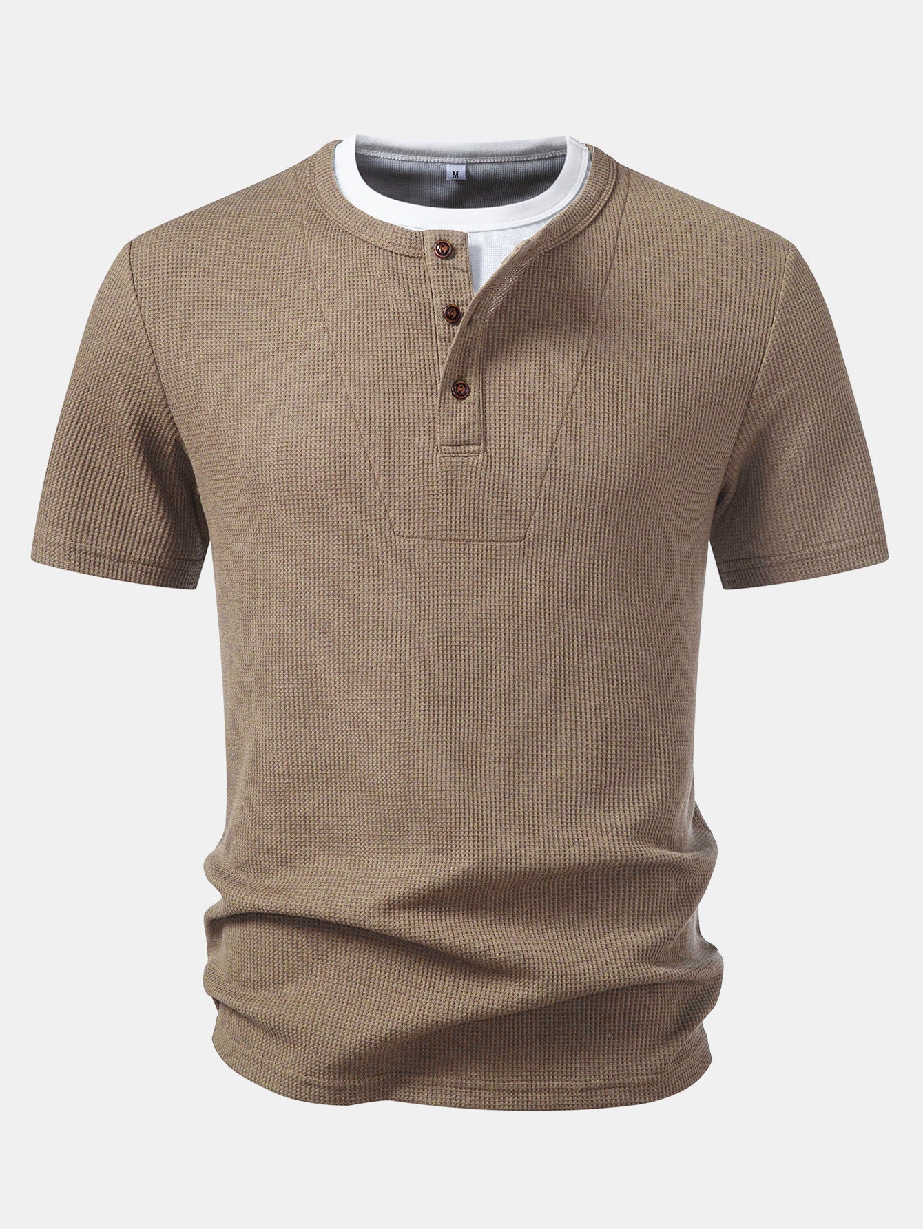 2 In 1 Waffle Henley Shirt