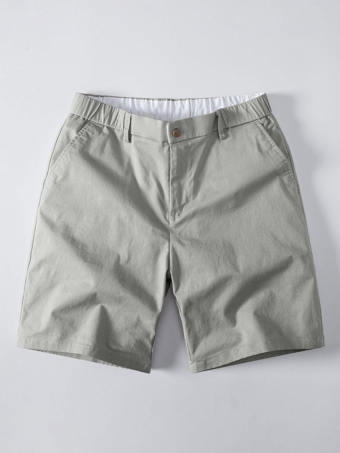 Elastic Waist Chino Shorts