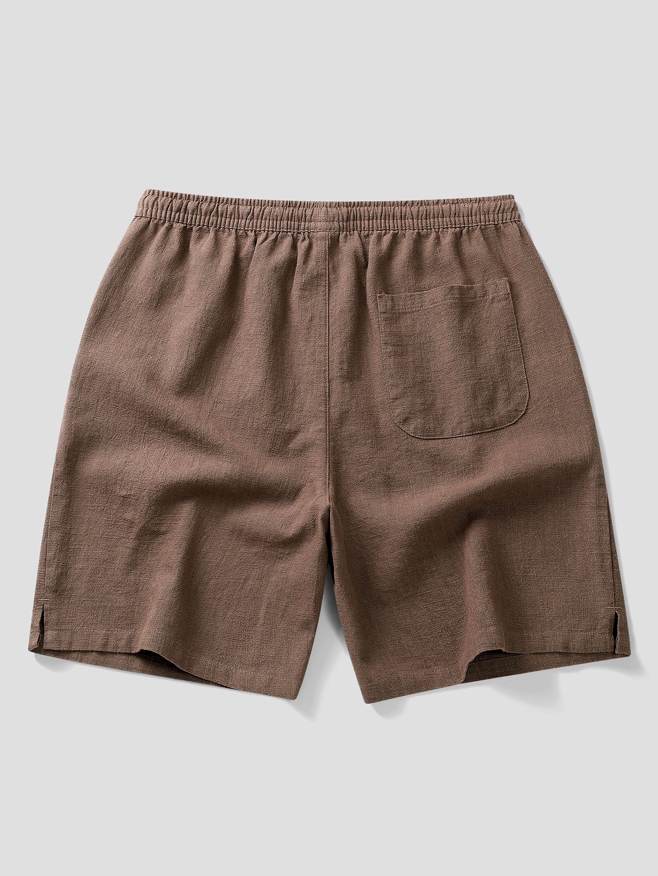 Linen Cotton Blend Drawstring Shorts