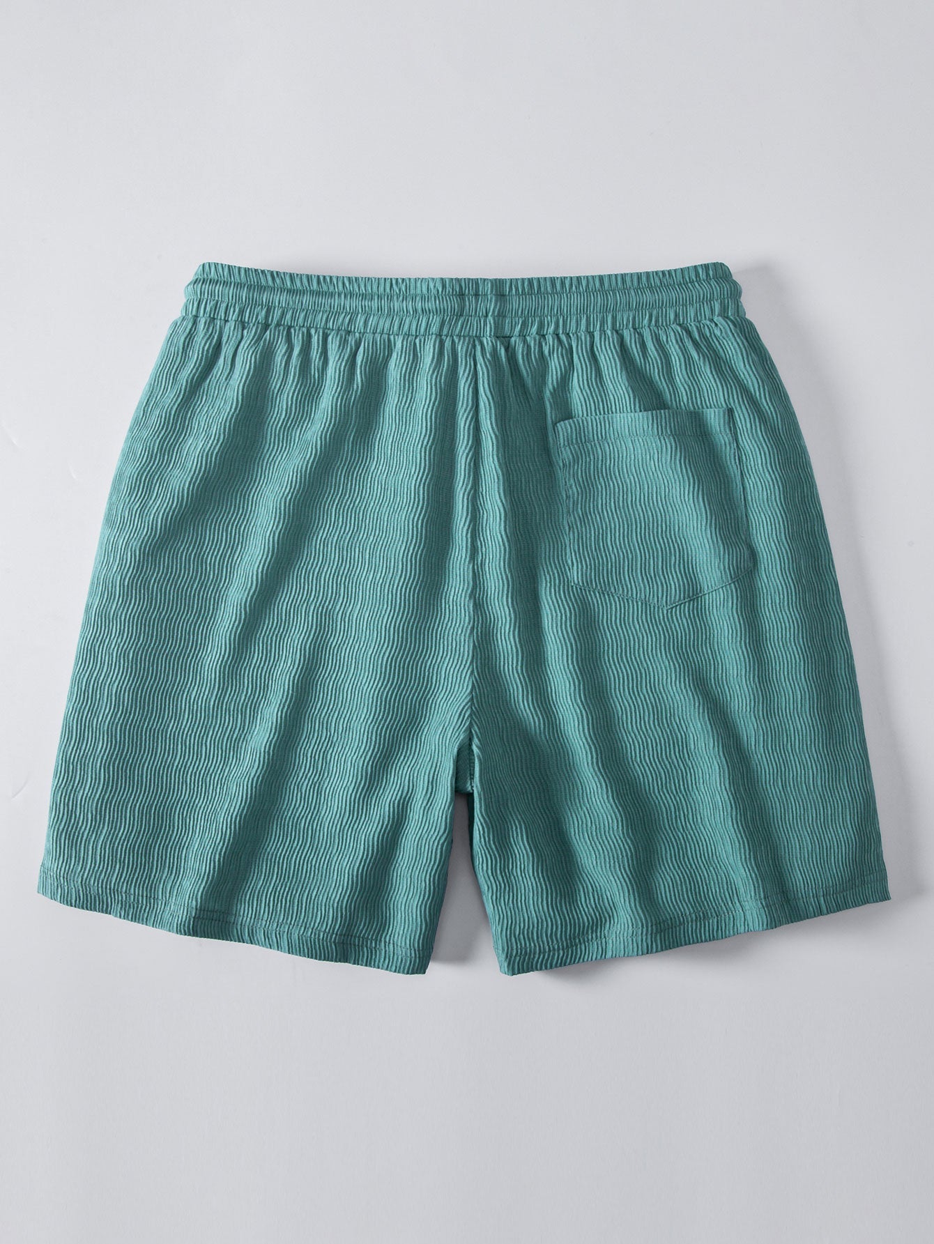 Textured Seersucker Short Sleeve Shirt & Drawstring Shorts Set