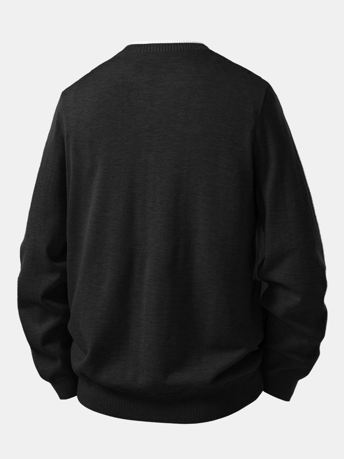 Long Sleeve 2 In 1 Split Neck Sweater