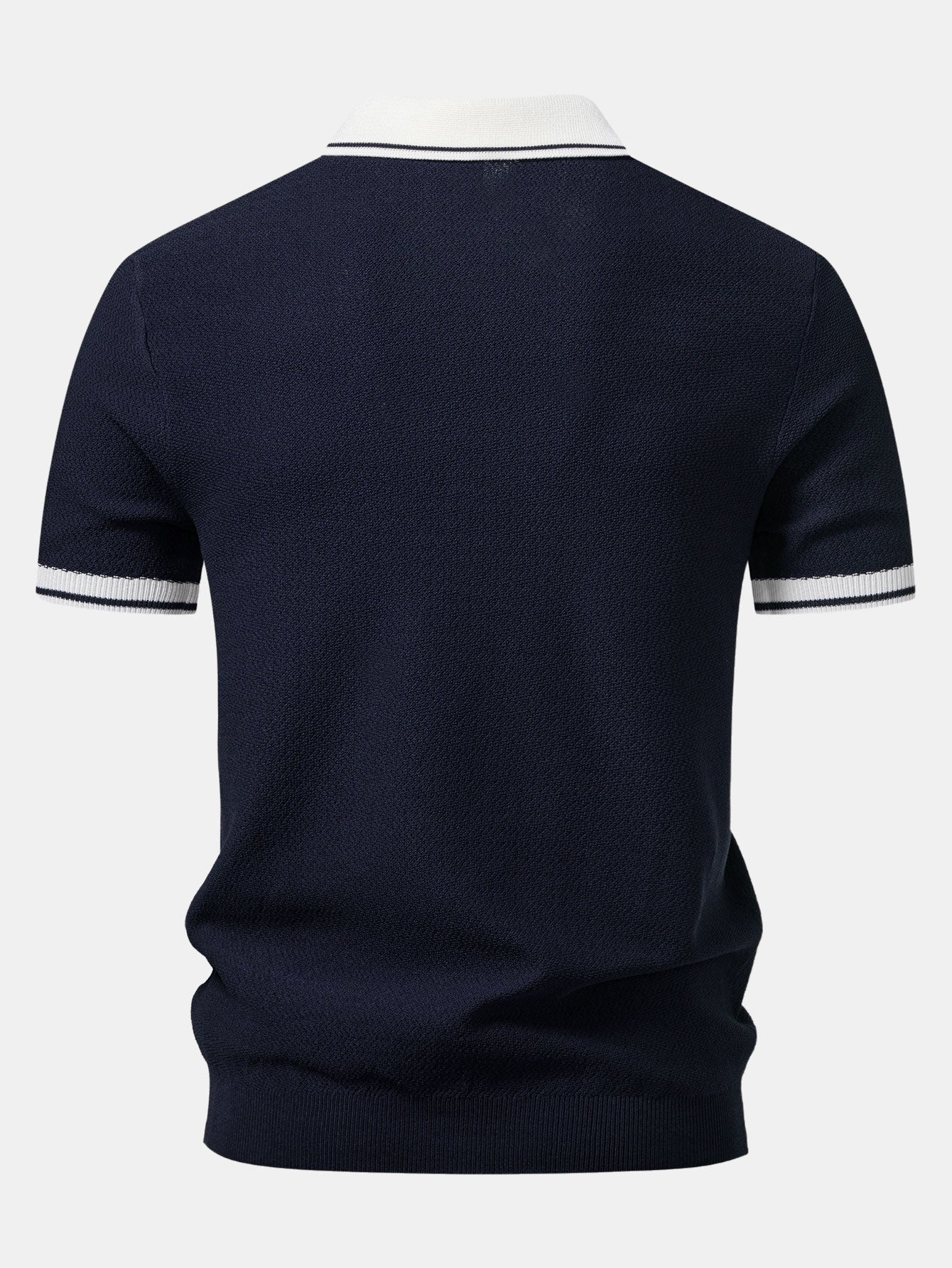 Contrast Zipper Knit Polo