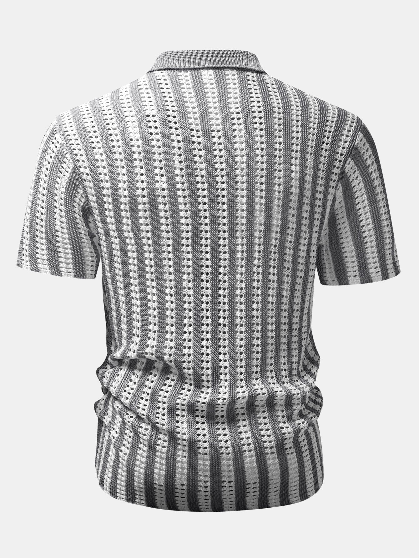 Striped Crochet Button Up Shirt