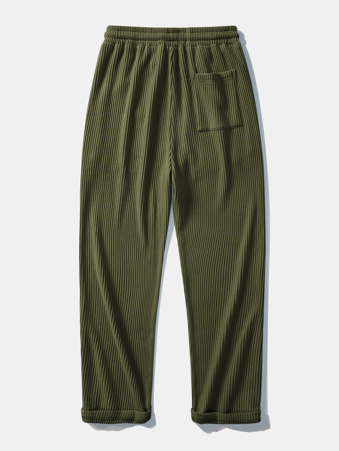 Contrast Waffle T-Shirt With Pocket & Drawstring Knitted Waffle Pants