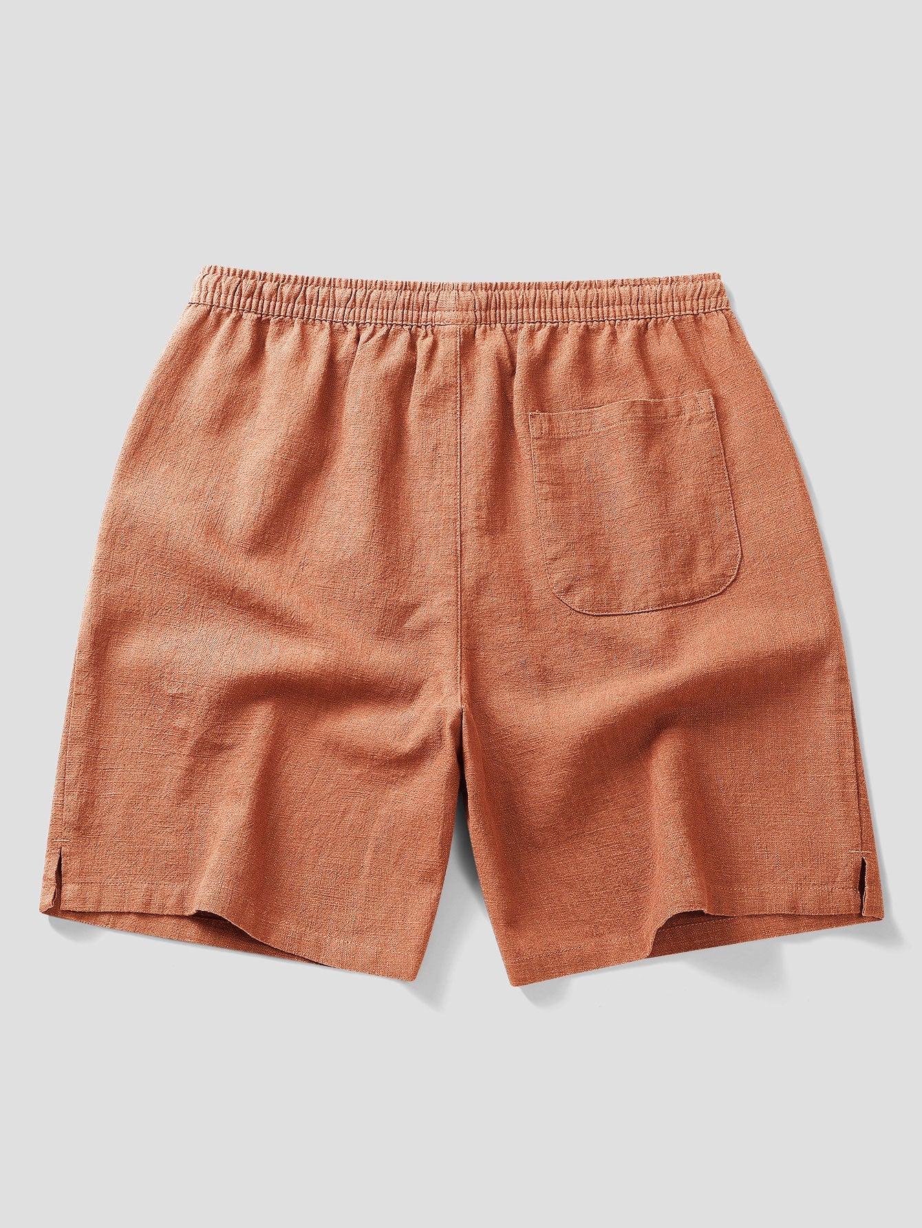 Linen Cotton Blend Drawstring Shorts