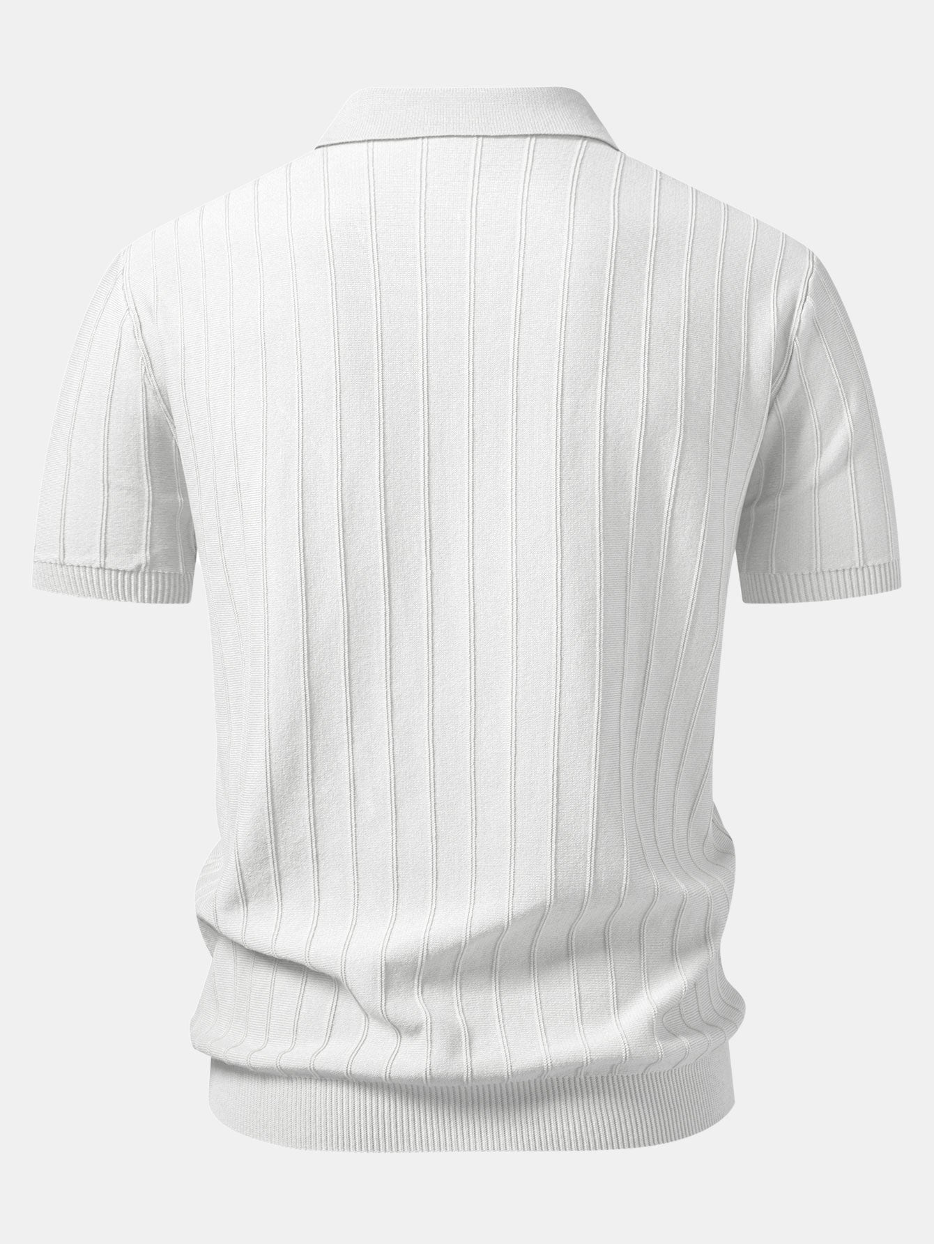 Stripe Johnny Collar Knit Polo