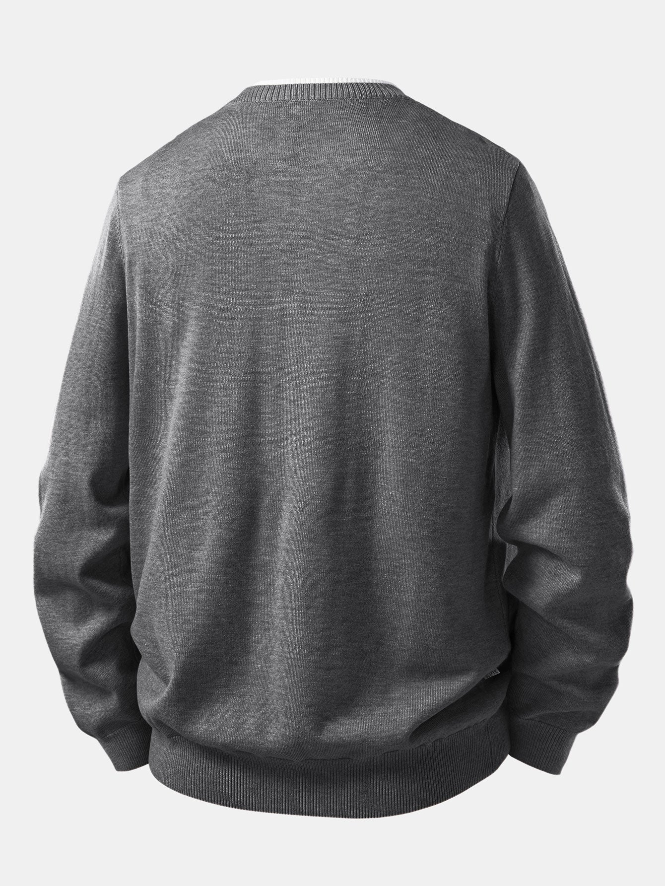 Long Sleeve 2 In 1 Split Neck Sweater