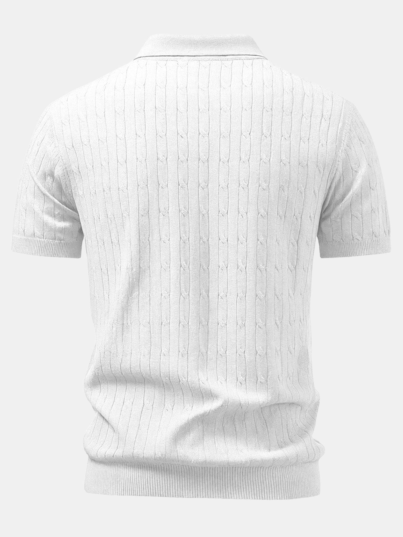 Twisted Jacquard Zipper Knit Polo
