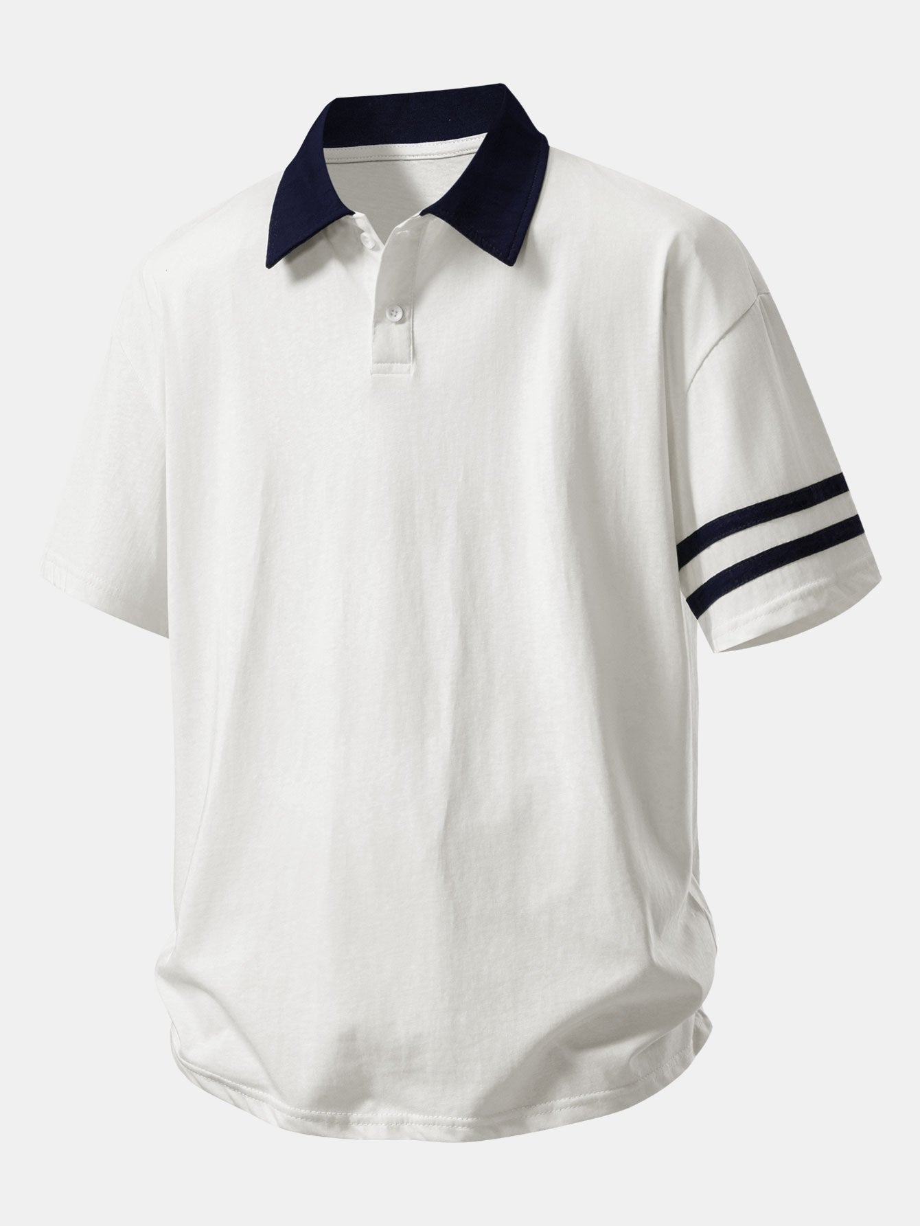 Relax Fit Contrast Collar Polo Shirt & Cotton Drawstring 7" Shorts