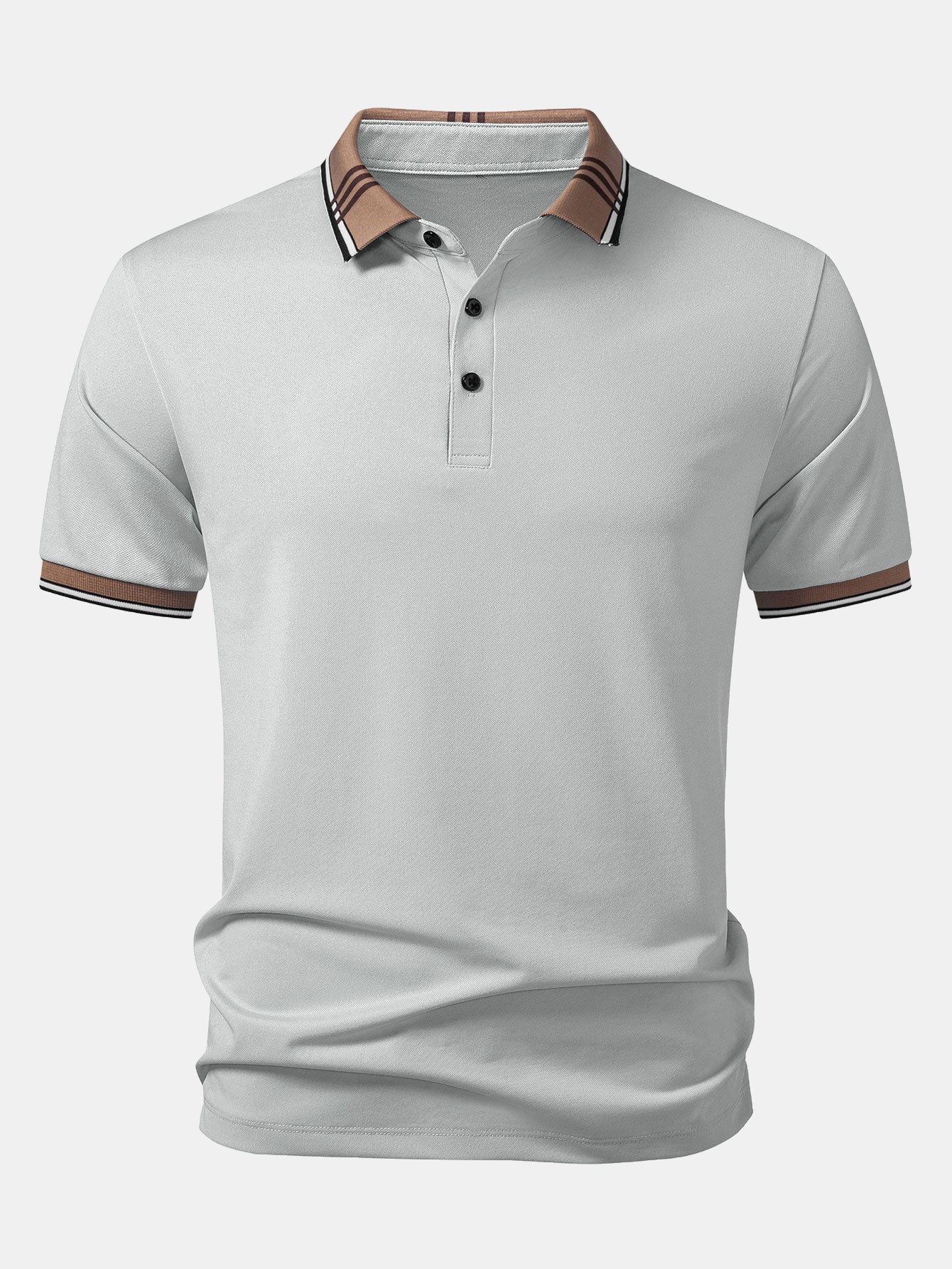 Contrast Striped Collar Polo